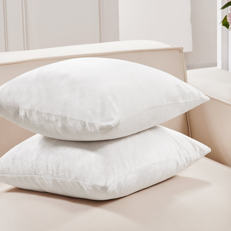 Cream White Velvet Reversible Standard/Queen Pillow Cover Set