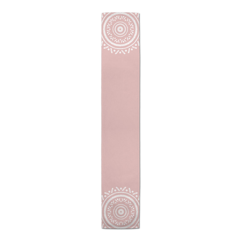 Belsy Rectangle Geometric Polyester Table Runner, 72" x 16"