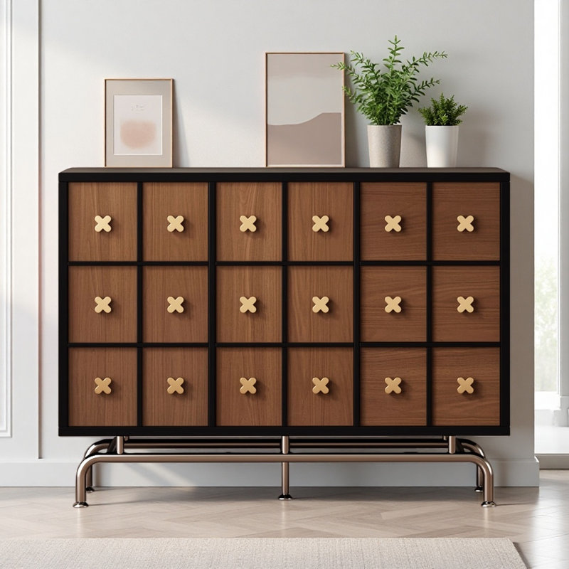 Armoire décorative simple de style français, Noir/noyer