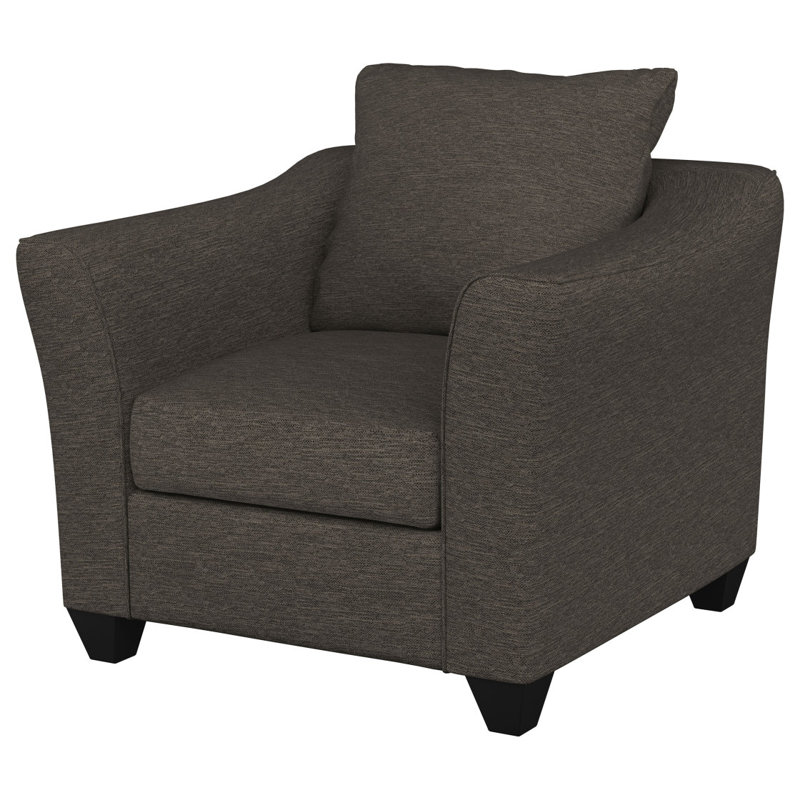Chaise avec accoudoirs évasée gris anthracite Paige