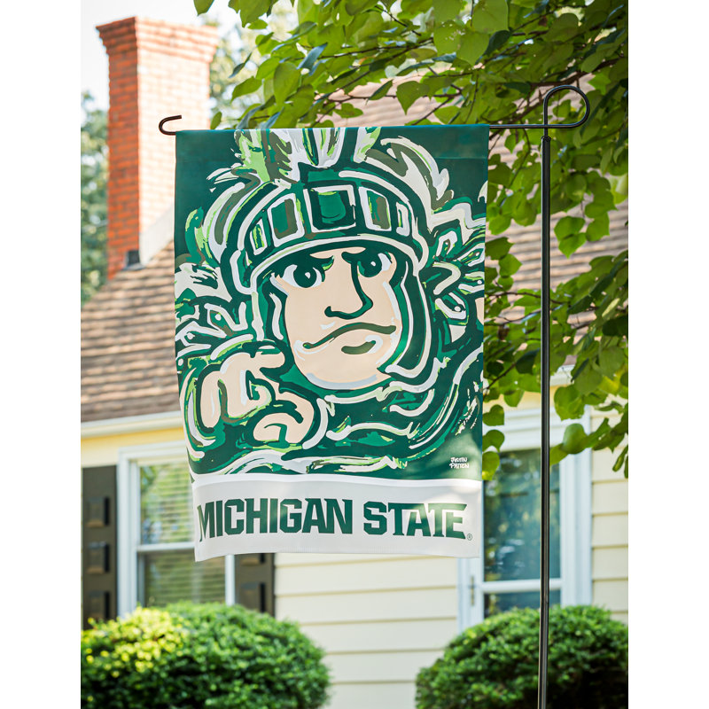 Drapeau de jardin en polyester 18 po x 13 po Michigan State University