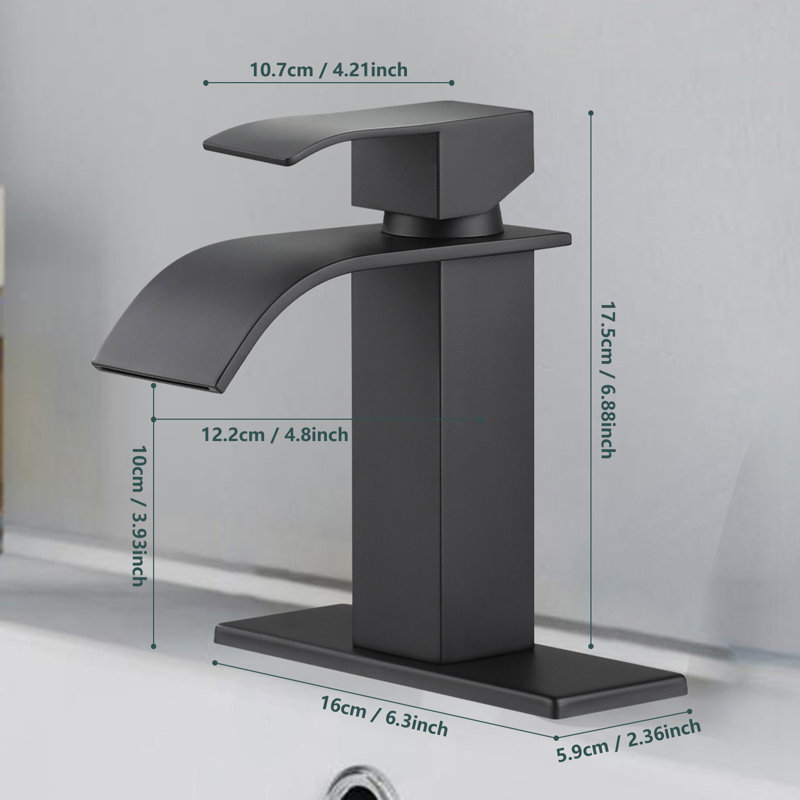 Single Hole Bathroom Faucet, Matte Black