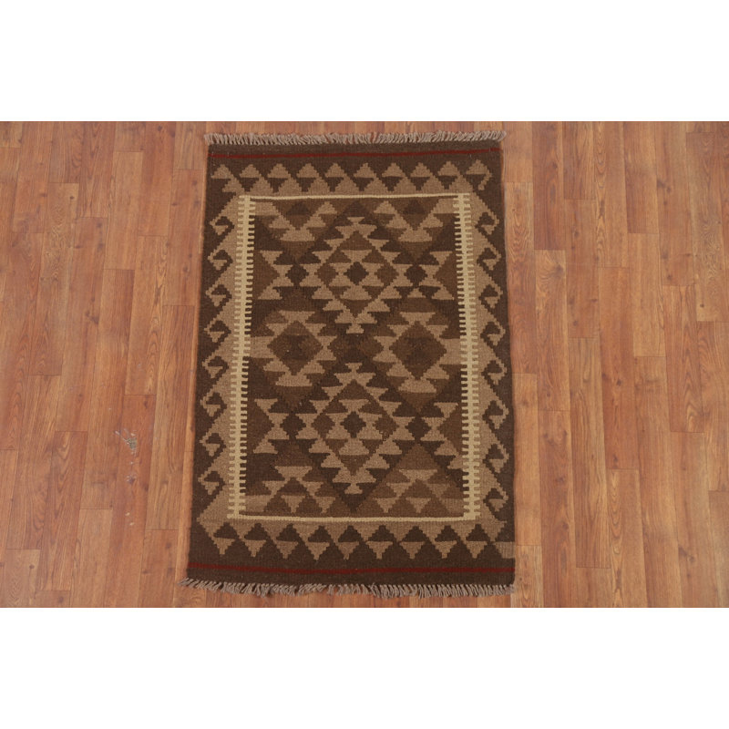 Brown Kilim Oriental Area Rug 3x4
