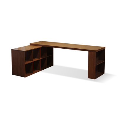 Bureau rectangulaire en bois massif brun noisette