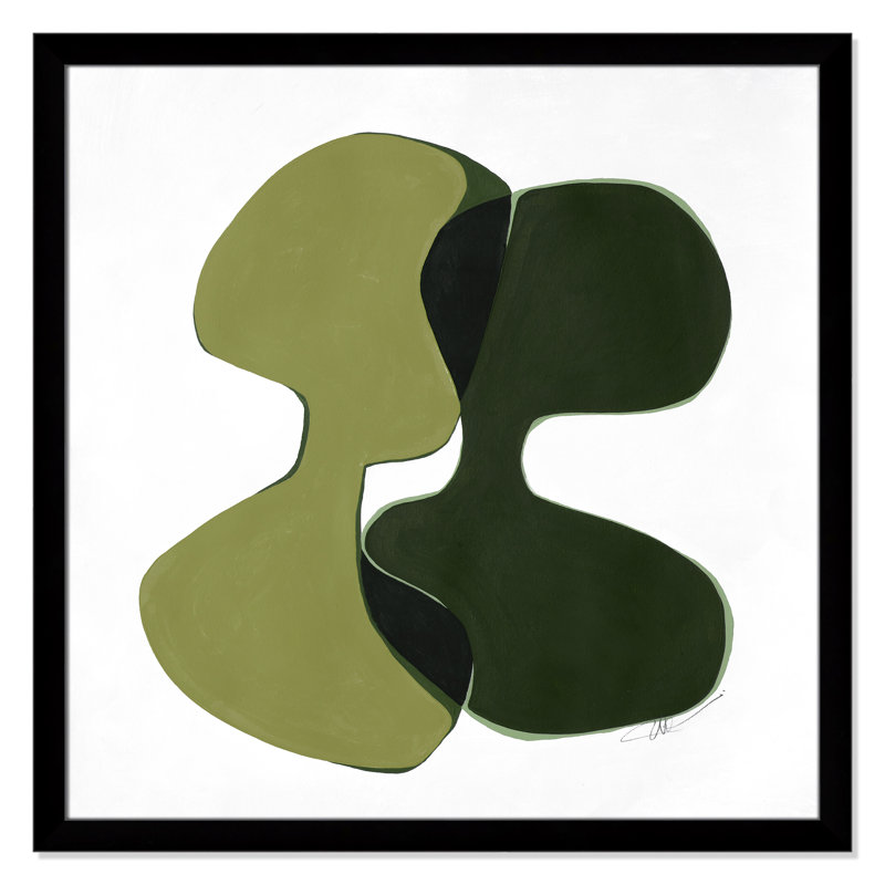 «Unity Green I Print» par Casa Fine Arts, Impression encadrée noire sans passe-partout, H 37,5 po x l 37,5 po x P 1,25 po