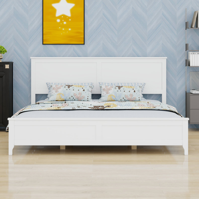 Lit plateforme avec design moderne, Blanc