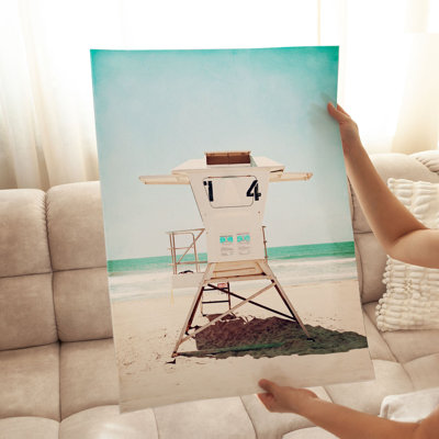 Beach and Coastal Lifeguard Stand at the Beach Modern Unframed Art Print