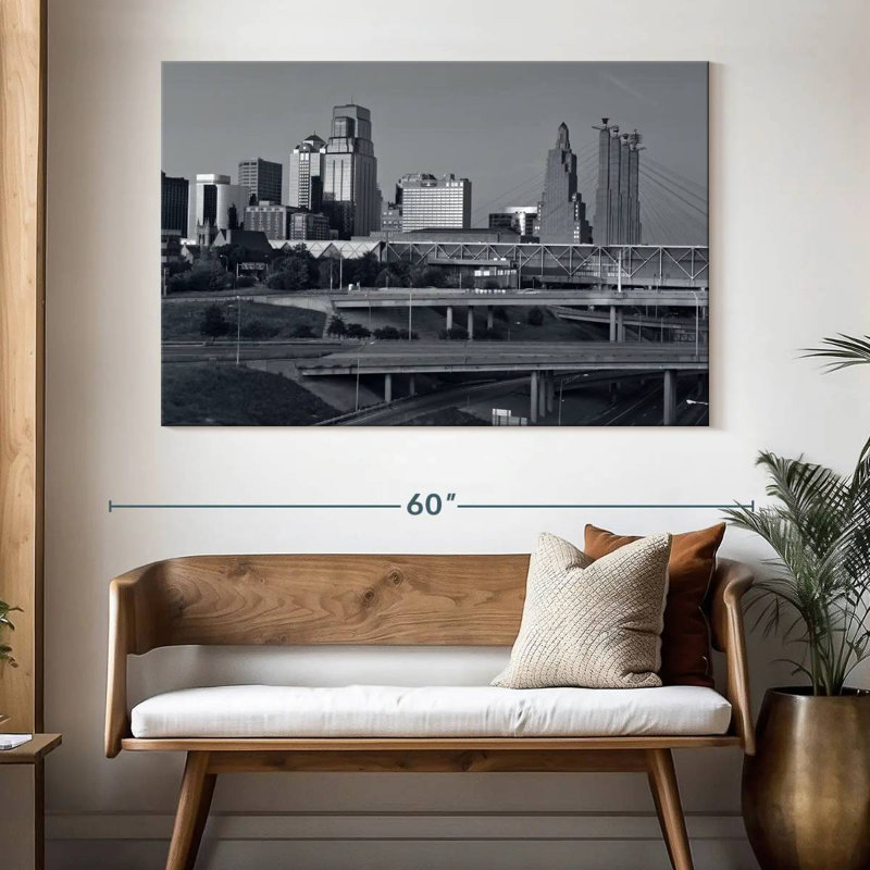 Nicci Kansas BW Skyline, 34" H x 51" W