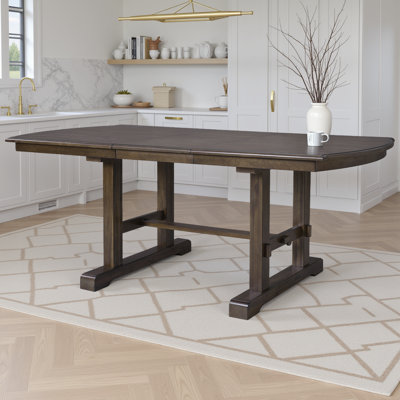 H-Shape Farmhouse Dining Table for 4 to 8, Expandable Wooden Table for Kitchen & Dining Room