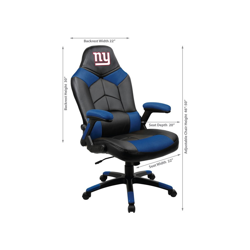 NFL Oversized Gaming Chair, Blue/Gray and New York Giantsand