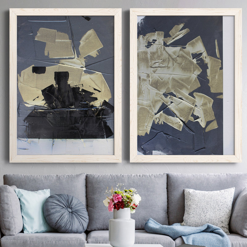 Reproduction encadrée Gold II, H 43,5 po x l 31,5 po x P 1 po, Toile blanche encadrée, Pas de tapis