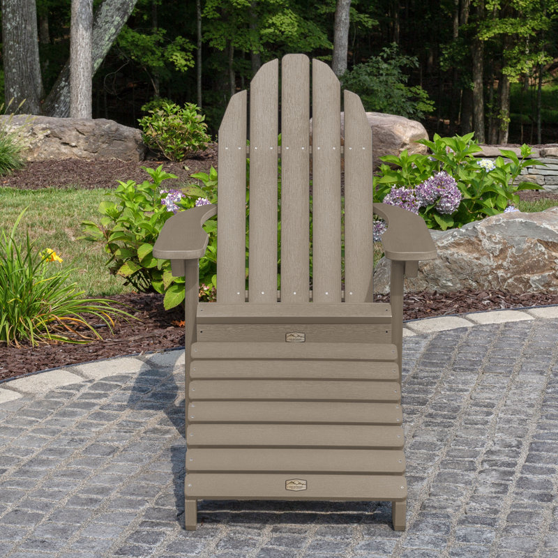 Chaise Adirondack en plastique avec repose-pieds Hinz, Brun