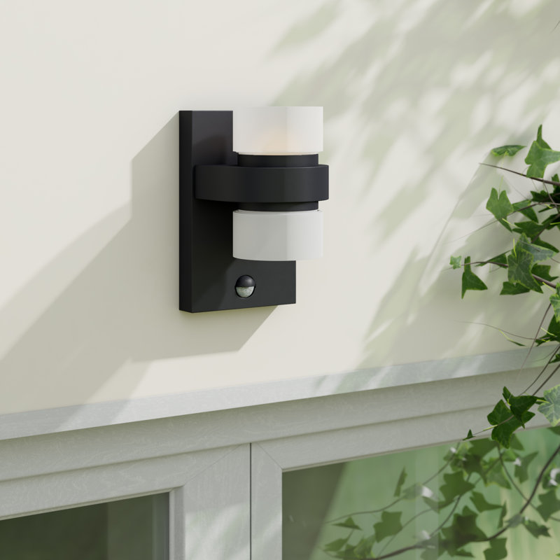 Severine 2 - Bulb Integrated LED Frosted Glass Outdoor Armed Sconce, Anthracite