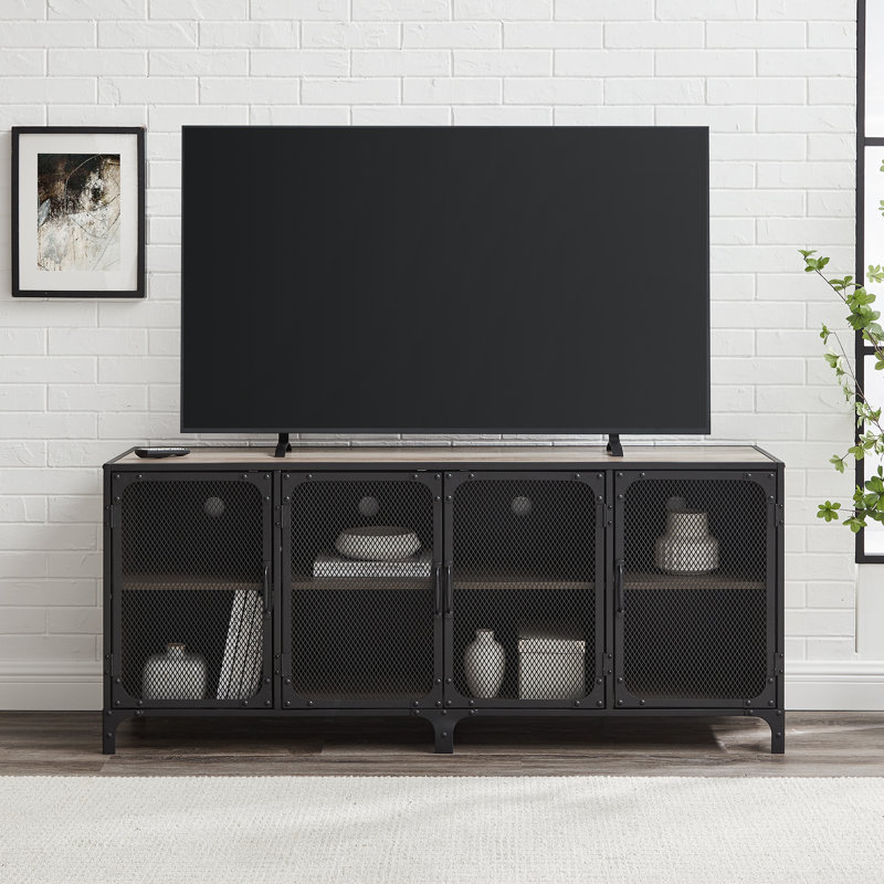 Munich 60" 4-Door TV Stand for TVs up to 65", Gray Wash