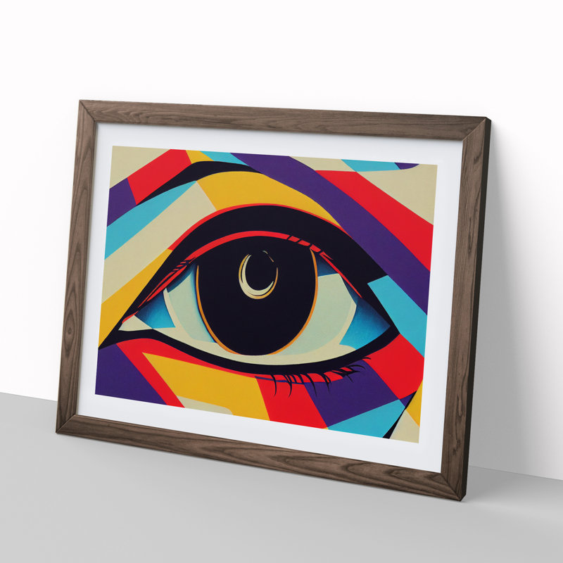 Colourful Abstract Eye Vol.2 - Framed Print, 25cm H x 34cm W x 2cm D, Walnut
