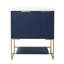 Meuble de salle de bain autoportant 30 po - Lavabo en résine et meuble de rangement stable bleu marine