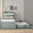 Gray Twin XL Platform Bed with LED Headboard, Storage Drawers, Charging Station & Twin Trundle-891230787