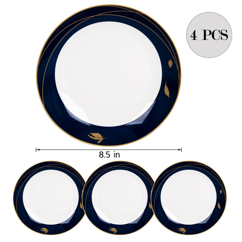 Assiette plate en porcelaine 8,5 po Lonsdale, ensemble de 4