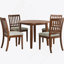 5-Piece Round Dining Table Set For 4 People, 1 Wood Dining Table With 4 Upholstered Chairs-1223832433