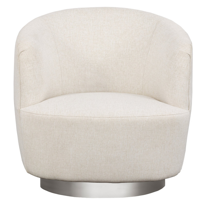 Dhalia Leather Lounge Chair, Swivel, 1130 Pottery, Nickel