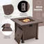 Table de foyer d'extérieur carrée 32 po avec couvercle et pierres de lave 50 000 Btu Costway-280248196-280248219