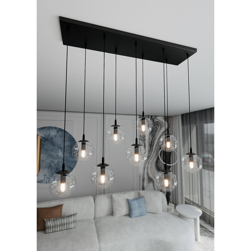Cadesha 9 - Light Black Cluster Pendant, Transparent