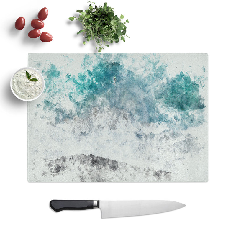 Tempered Glass Leaving the Beach Chopping Board, 20 cm x 28.5 cm