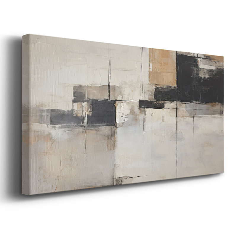 Abstrait, série CCLV III, toile tendue avec châssis, prête à être accrochée, H 17 po x l 33 po