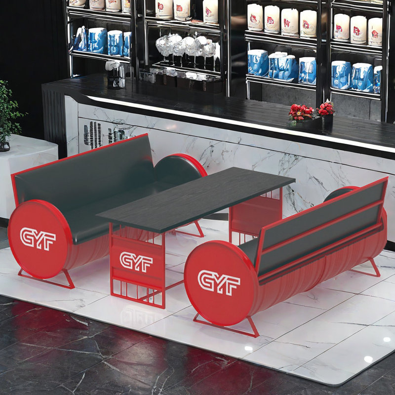 Table et chaises de style baril industriel
