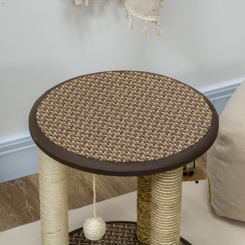 Cordalia 17" Cat Tree, Kitty Activity Centre with Hanging Toys, Cat Climbing Toy, Cat Tower with Jute