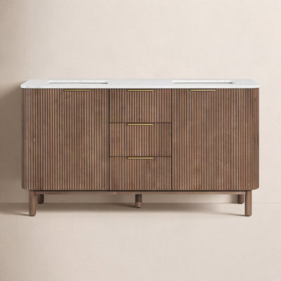 Nova 60" Carrara Marble Double Bathroom Vanity