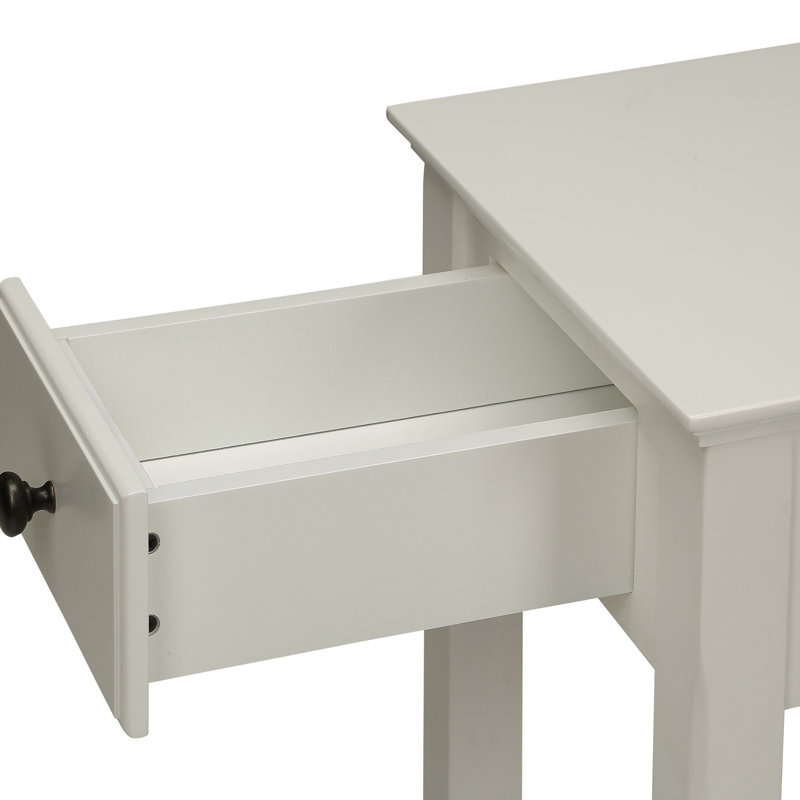 Table d'appoint en bois blanc avec tiroir - Améliore l'esthétique de votre maison