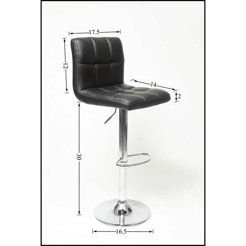 Tabouret de bar pivotant et réglable en similicuir hydraulique, ensemble de 2, confortable et élégant pour les espaces de repas et de divertissement modernes