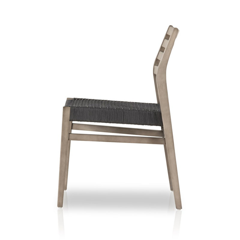 Outdoor Dining Side Chair, Gray/Black