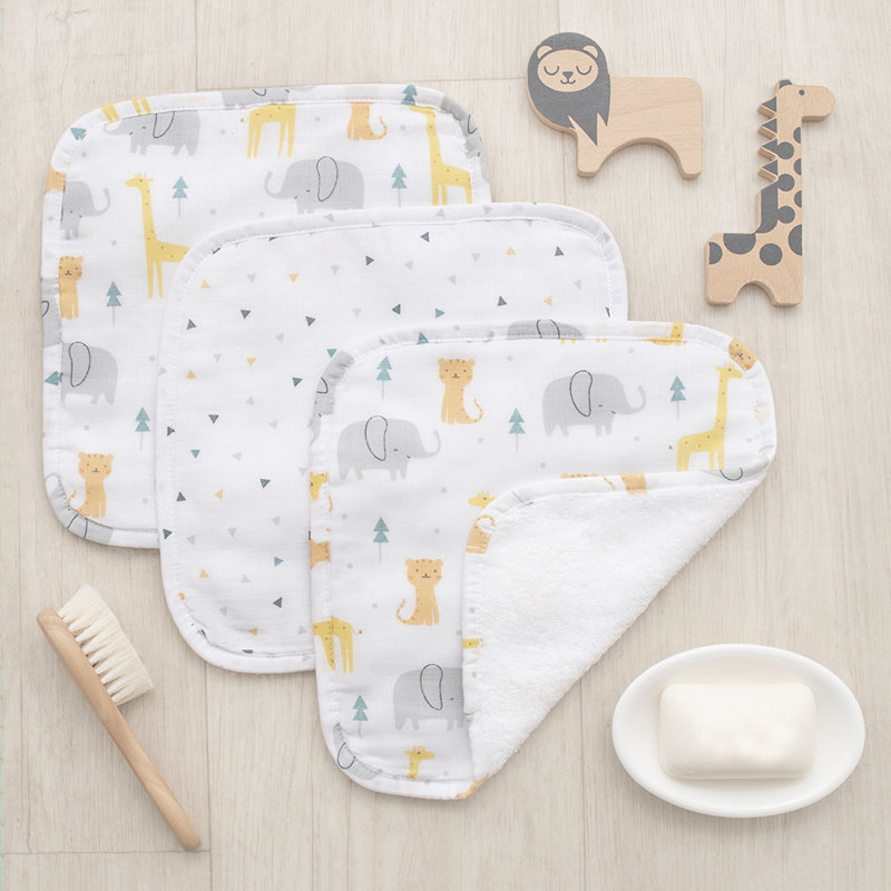 Ensemble de débarbouillettes 3 pièces 100% coton