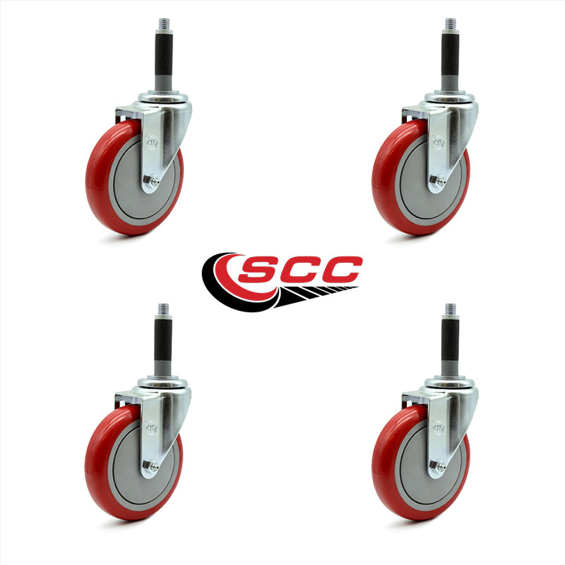 Polyurethane Expanding Caster, Red