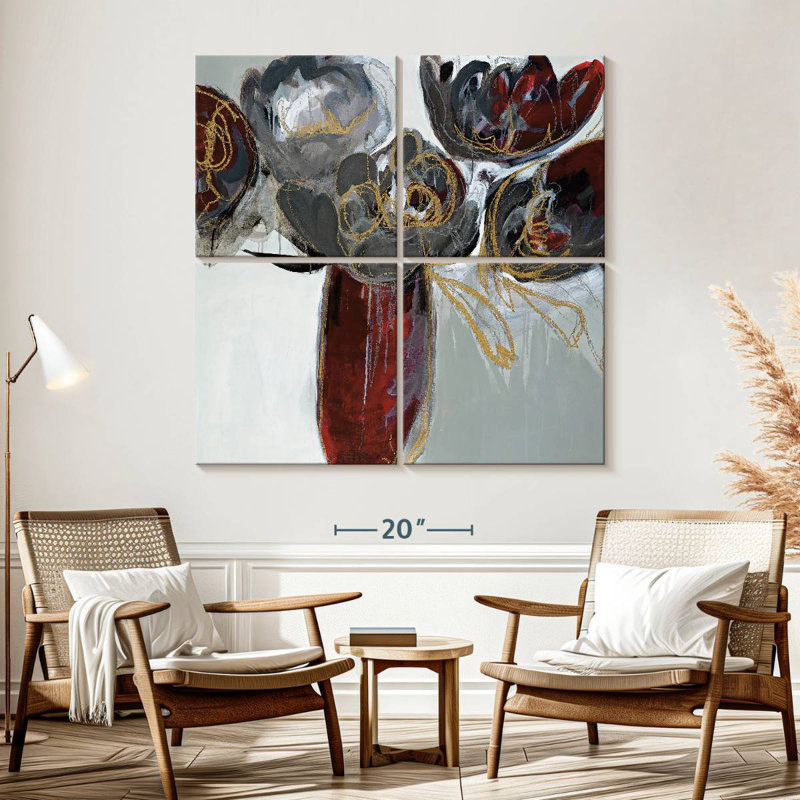 Avery Ruby And Grey, 57" H x 57" W