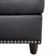 Canapé modulaire en faux cuir noir avec rangement et porte-gobelets