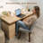 Dining Chairs Set Of 4, Modern Upholstered Kitchen Chairs With Unique Cutout High Back & Wood Legs, Comfortable Fabric Side Chair For Dining Room, Living Room Gray-2105315228