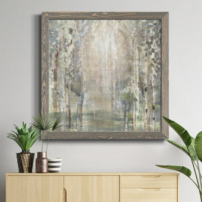 «Blossoms in Mist», peinture sur toile encadrée