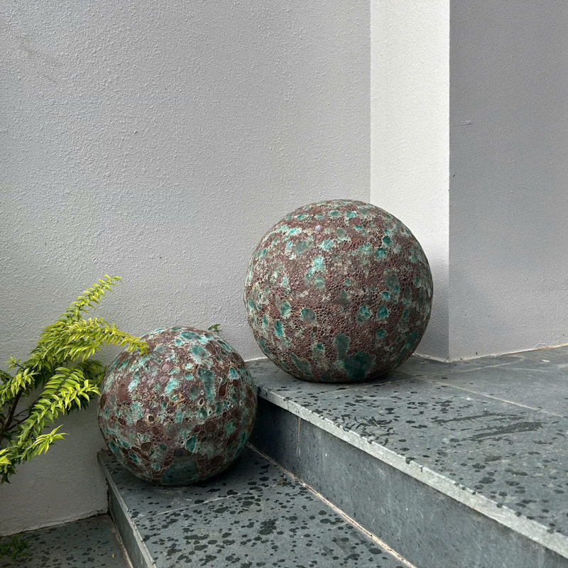 Sphère décorative Emerald Terra, Sarcelle, H 13,6 po x l 15 po x P 15 po