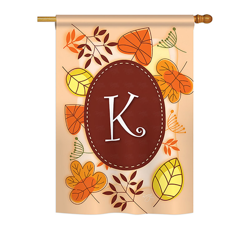 Drapeau de maison en polyester à 2 côtés digramme d’automne, H 18,5 po x l 13 po, K