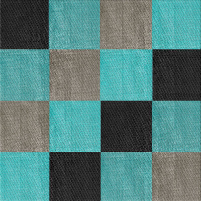 Tapis géométrique noir / sarcelle Antrea