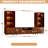 114.2'' Walnut Finish Media Console 3-Piece Set for 55-65'' TV with 2 Bookshelf, Mid-century Modern Wooden Entertainment Center with Metal Legs for Living Room-2005010008