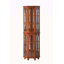 Vitrine de coin avec 4 tablettes réglables en verre trempé et système d'éclairage, pieds en bois massif, panneau arrière en miroir en acrylique (ampoule E26 non incluse)-870089716