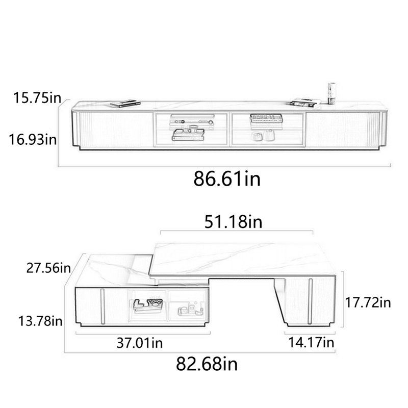 Combinaison avancée de table basse et de meuble télé
