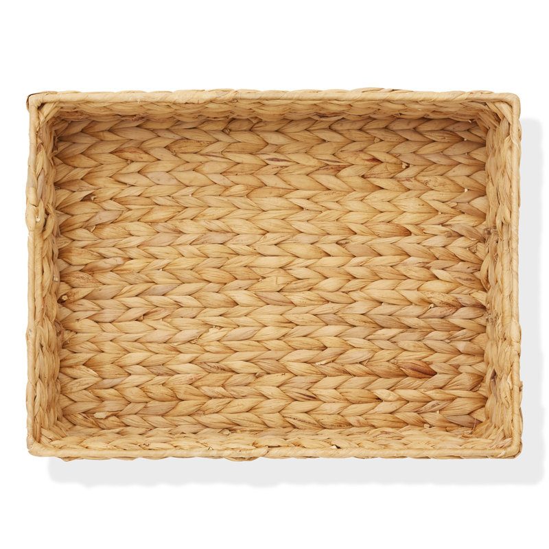 Casafield Pantry Baskets with Chalkboard Labels and Marker, 10"x13"x5" Storage Bins, Tan