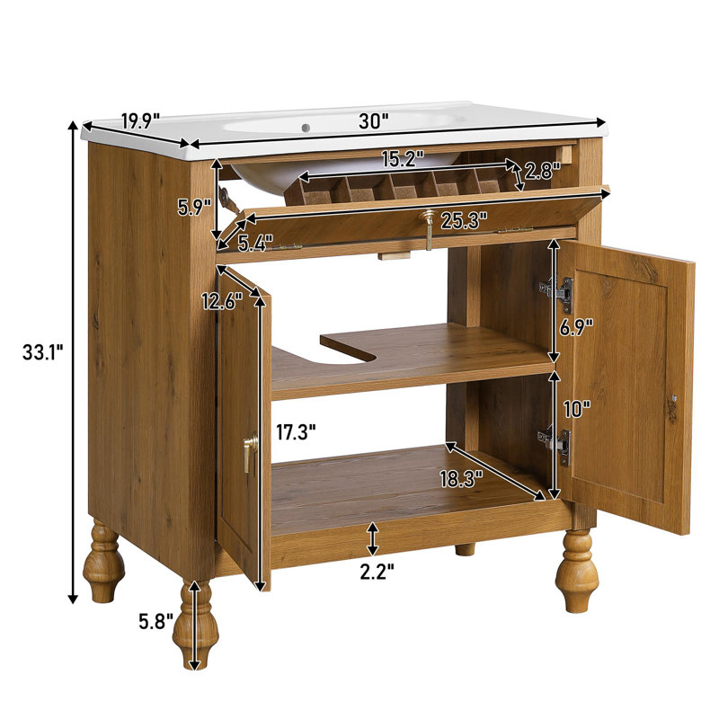 Meuble-lavabo de 30 po avec lavabo en résine