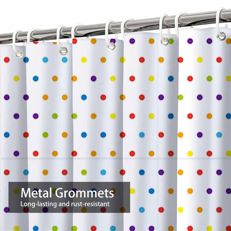 Rideau de douche Rainbow Dots Abstract Dot, L 72 po x l 78 po