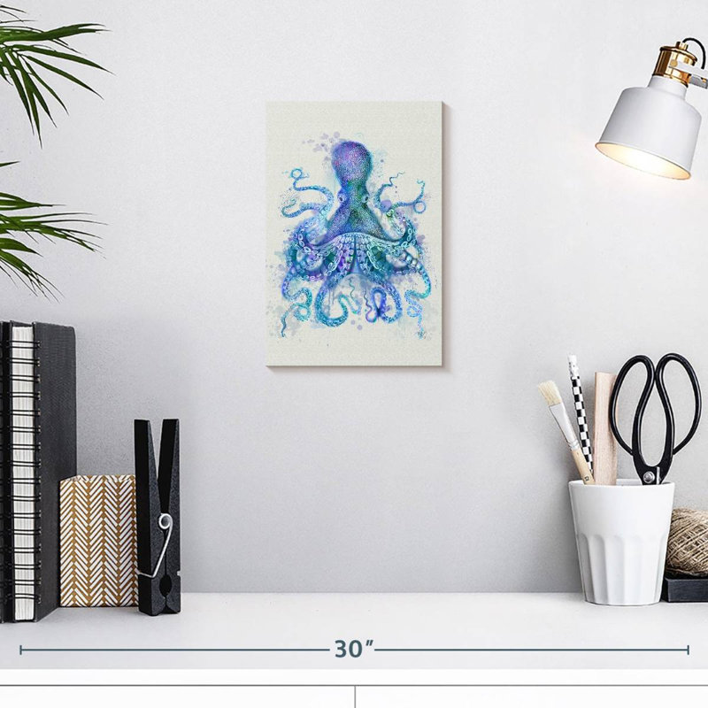 Brampt Octopus Rainbow Splash Blue, 12" H x 8" W